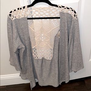 Lace detailing kimono/cardigan